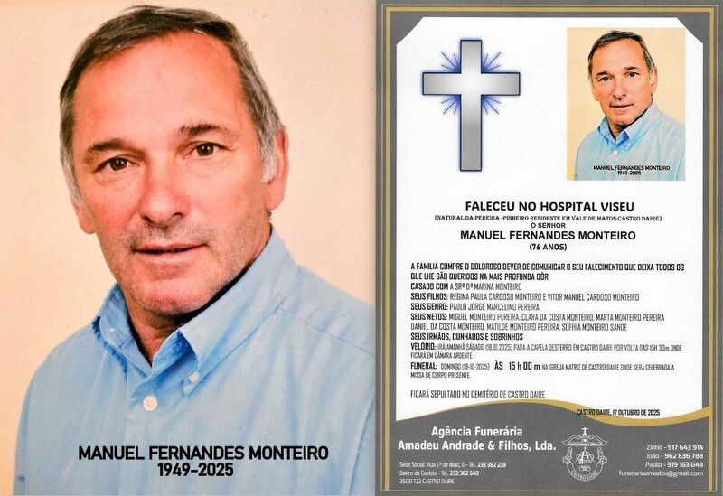 FOTO RIP DE MANUEL FERNANDES MONTEIRO 76 ANOS (CAS