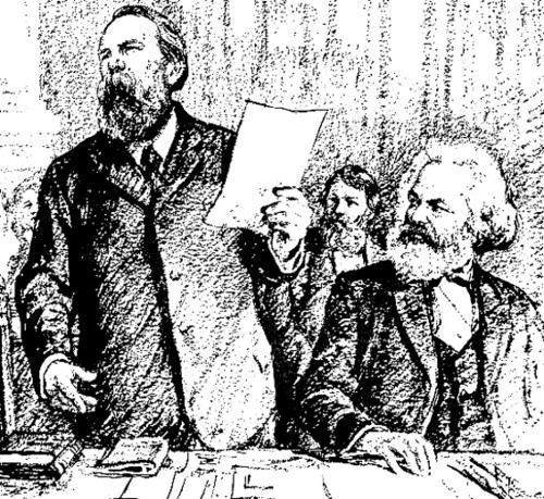 Marx_and_Engels_at_Hague_Congress Marx_and_Engels_at_Hague_Congress