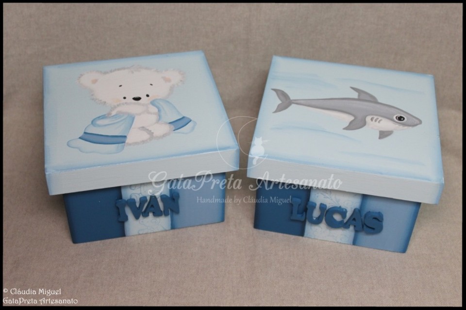 Caixas de recordações de bebé White Bear e Cute