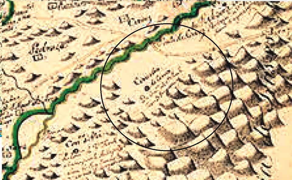Cerva - Excerto de Mapa de  1798.