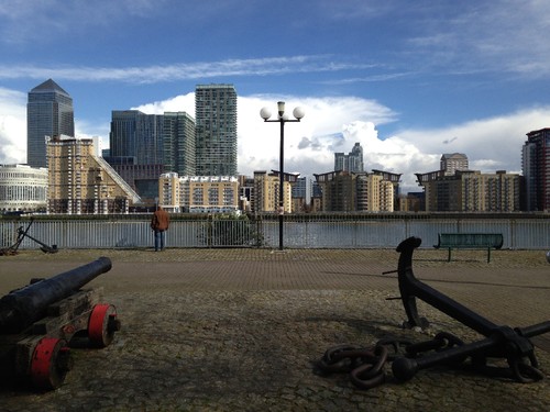 View to Canary Wharf from Canada Water river front