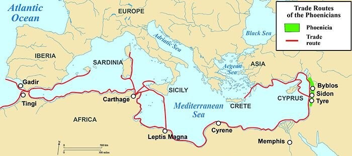 Rotas_Fenicias_Map of Phoenicia and its trade rout