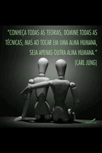 Conheça todas as teorias, domine todas as técnicas, mas ao tocar uma alma  humana, seja apenas outra alma huma…