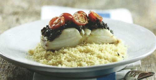 Bacalhau com Tapenade, Tomate e Cuscuz.JPG Bacalhau com Tapenade, Tomate e Cuscuz.JPG