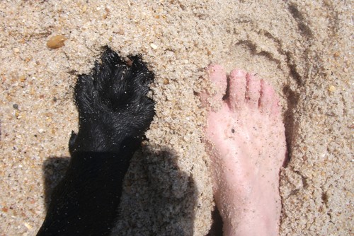pés areia