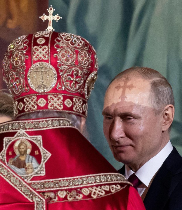 Russian President Vladimir Putin with Patriarch Ki