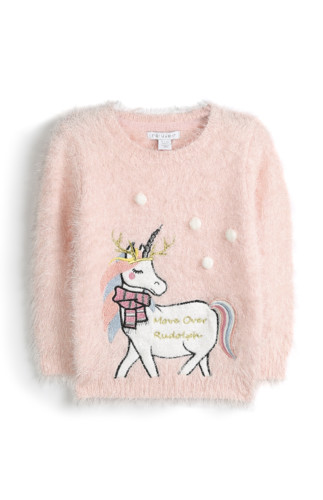 Kimball-5451302-2G PINK XMAS UNICORN JUMPER, GRADE Kimball-5451302-2G PINK XMAS UNICORN JUMPER, GRADE