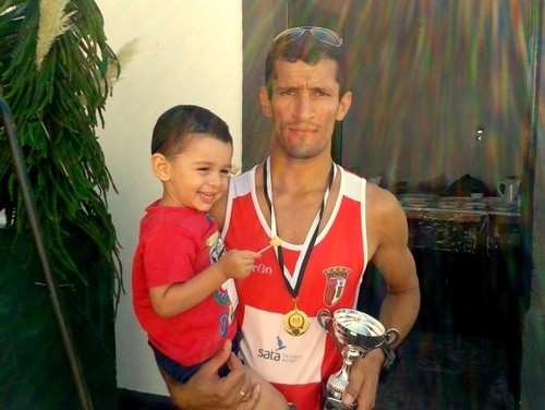 Márcio Azevedo e o seu filho António...