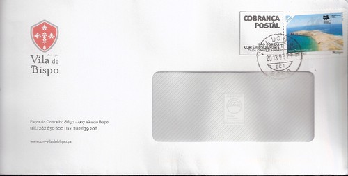 carta com selo personalizado de Vila do Bispo