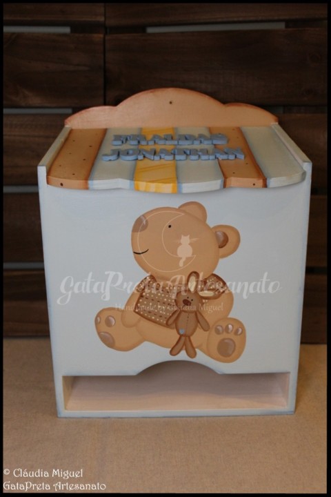 Fraldário, cesta, caixa toalhitas I Love My BearI