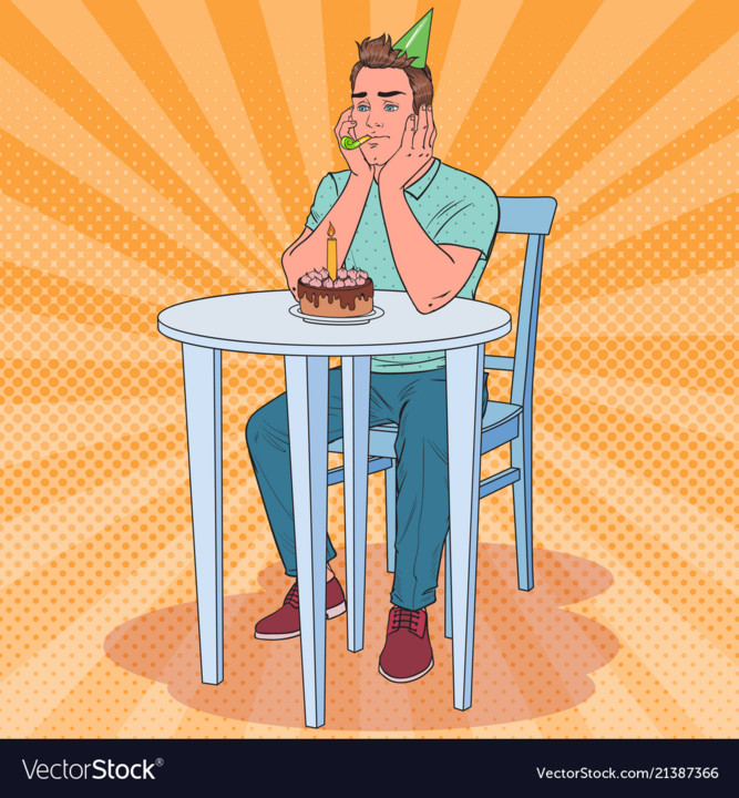 pop-art-unhappy-man-celebrating-birthday-alone-vec pop-art-unhappy-man-celebrating-birthday-alone-vec