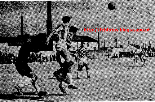 1956-57-fcb-boavista a defesa do boavista em acç