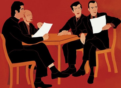 Nikias Skapinakis e Os Quatro Críticos (José-Augusto França, Fernando Pernes, Francisco Bronze, Rui Mário Gonçalves)