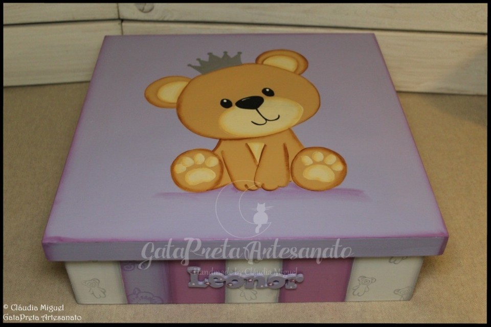 Caixa grande de recordações bebé Lilac Bear1.JP