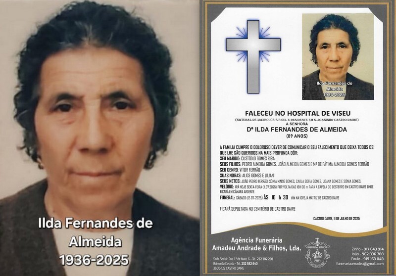 FOTO RIP DE ILDA FERNANDES DE ALMEIDA-89 ANOS (CAS