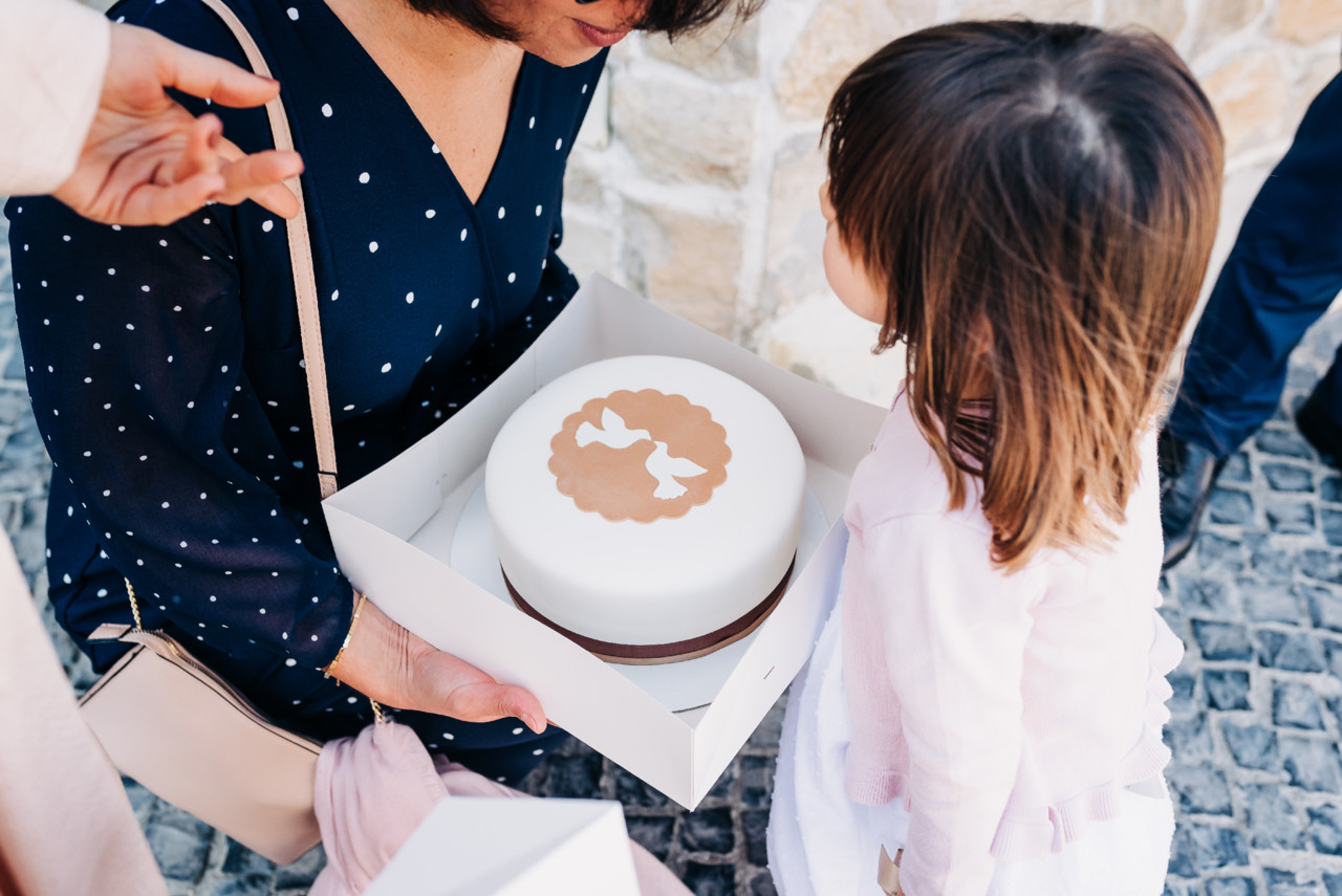 bolo de Batizado Vicente e Laura