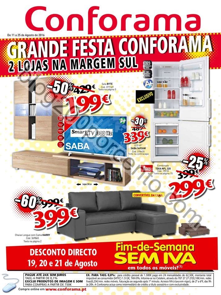 Antevisão Folheto CONFORAMA Festa Margem Sul de 1