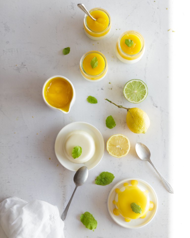 Panacota de lima e limão