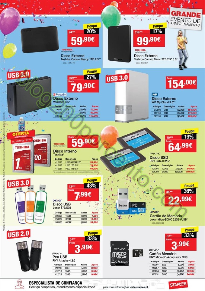Antevisão Folheto STAPLES Promoções de 18 fever