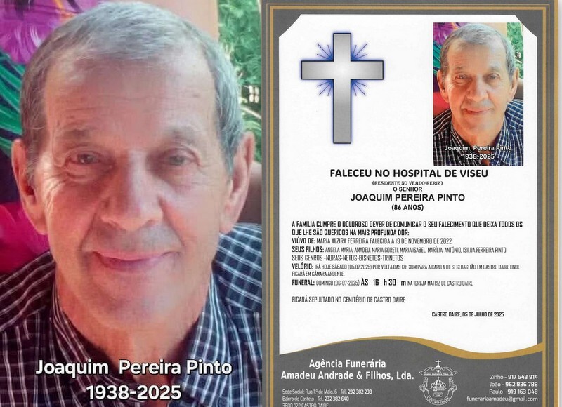 FOTO RIP DE JOAQUIM PEREIRA PINTO -86 ANOS (CASTRO