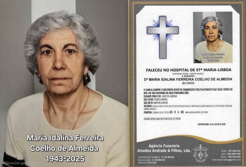 FOTO RIP DE MARIA IDALINA FERREIRA COELHO DE ALMEI