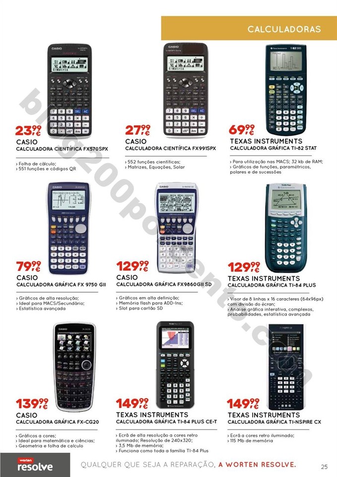 calculadoras graficas casio worten