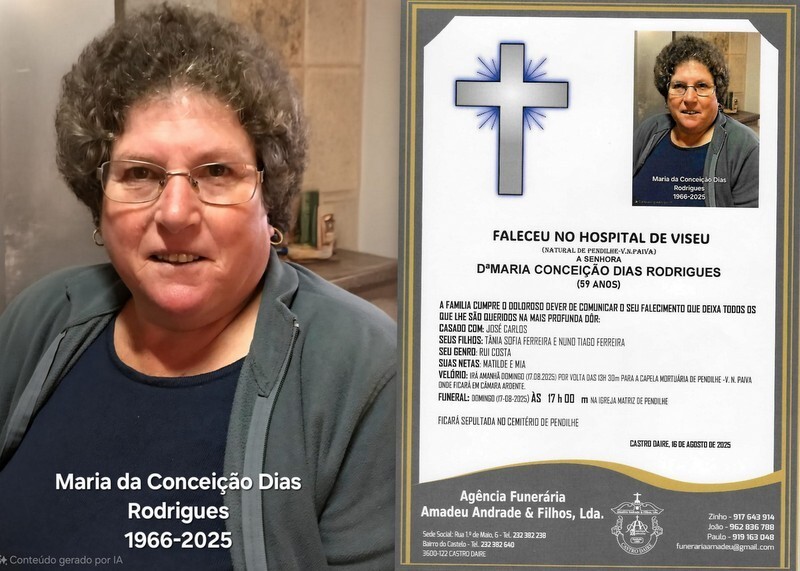 FOTO RIP DE DE MARIA DA CONCEIÇÃO DIAS RODRIGUES