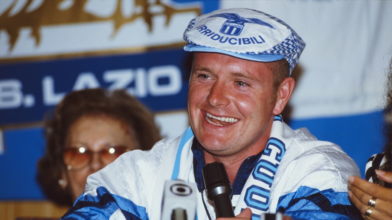 Paul Gascoigne com as cores da Lazio Paul Gascoigne com as cores da Lazio