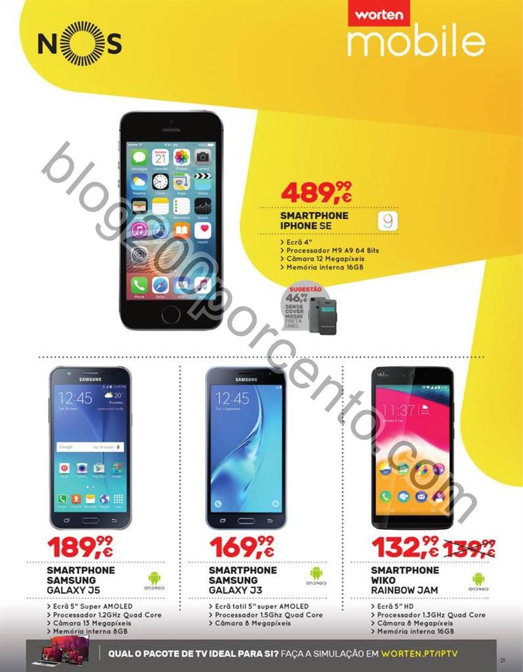 Antevisão Folheto WORTEN Mobile promoções de 7 