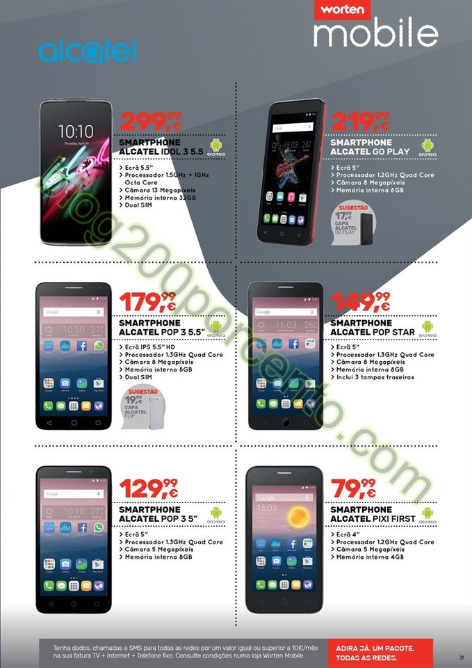 Novo Folheto WORTEN Mobile promoções até 31 mar