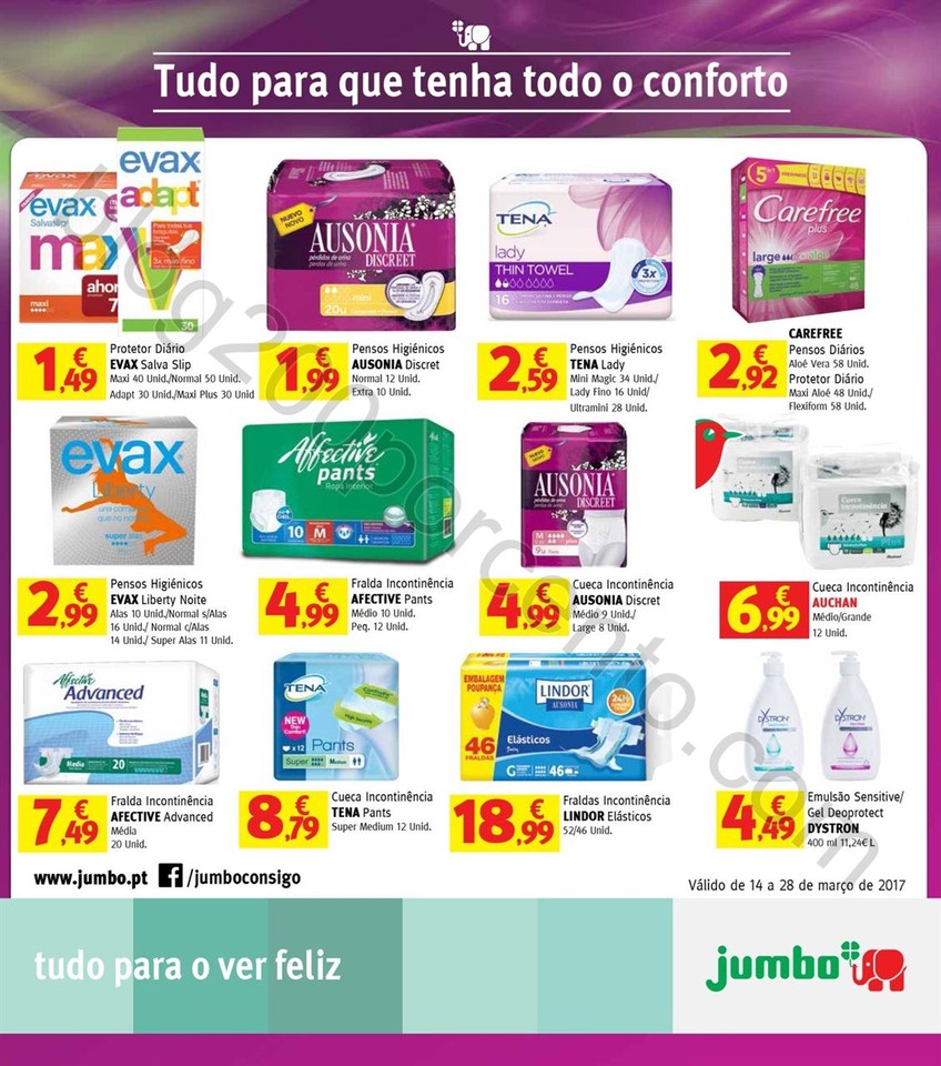 Antevisão Folheto JUMBO Cuidados Intimos de 14 a 