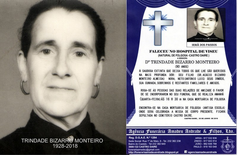 FOTO RIP  DE TRINDADE BIZARRO MONTEIRO-90 ANOS (FO