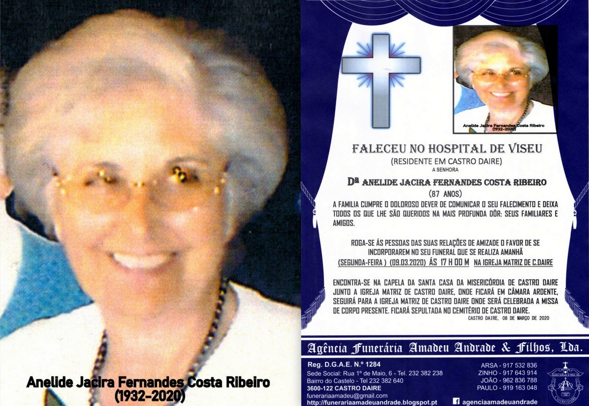 FOTO RIP  DE ANELIDE JACIRA FERNANDES COSTA RIBEIR