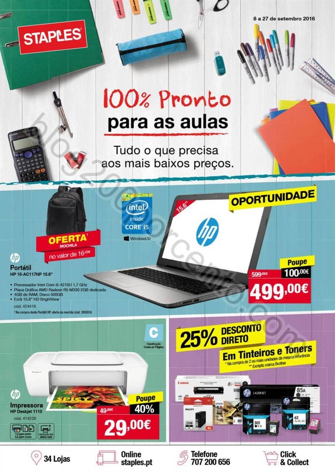 Novo Folheto STAPLES promoções de 8 a 27 setembr