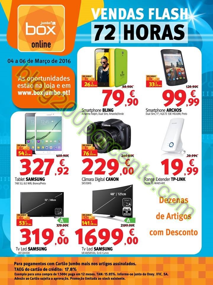Antevisão 72 Horas de descontos BOX - JUMBO de 4 