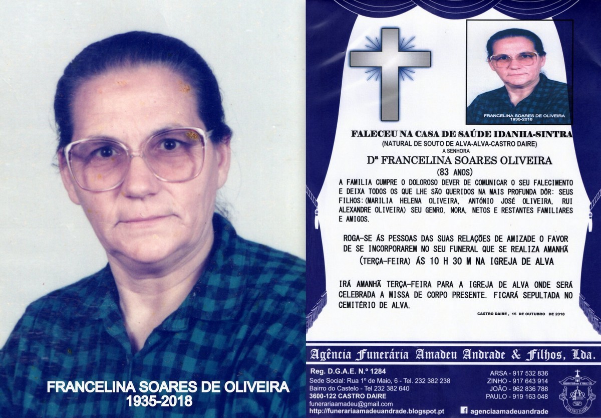 FOTO RIP DE FRANCELINA SOARES DE OLIVEIRA-83 ANOS 