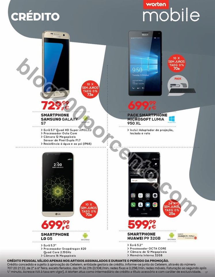 Antevisão Folheto WORTEN Mobile promoções de 9 