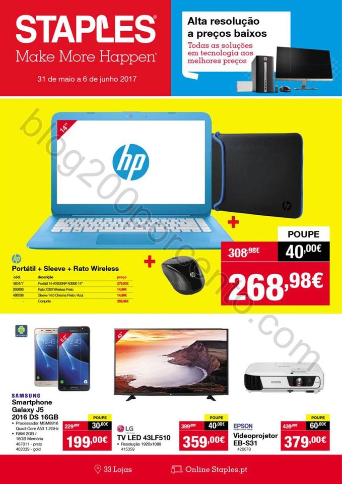 Antevisão Folheto STAPLES Promoções de 31 maio 