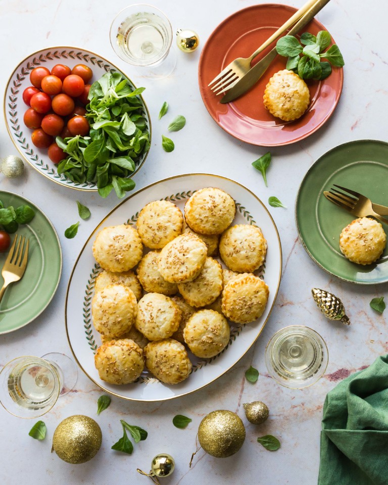 Folhados cremosos de camarão