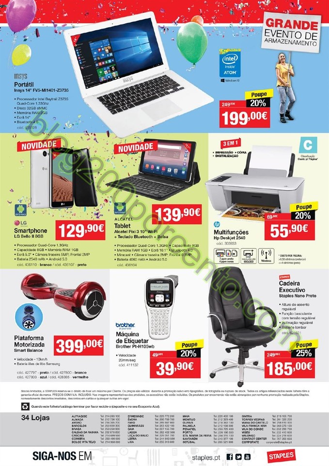 Antevisão Folheto STAPLES Promoções de 18 fever