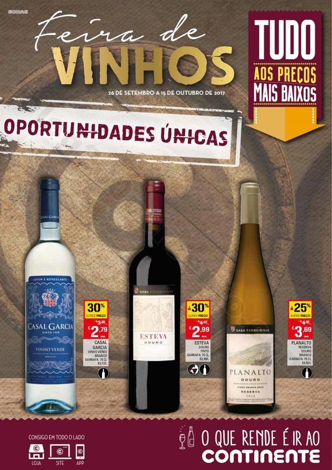 Antevisão Folheto CONTINENTE Extra Vinhos de 26 s