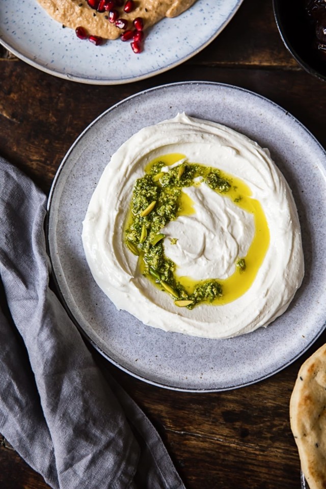 Whipped-feta-and-ricotta-dip-with-mint-and-pistach