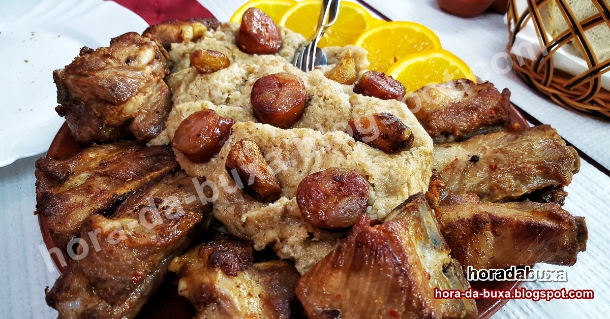 Migas alentejanas com carne de porco -horadabuxa.j