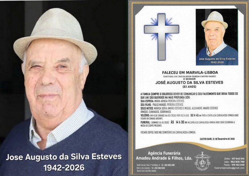 FOTO RIP DE JOSÉ AUGUSTO DA SILVA ESTEVES -83 ANO