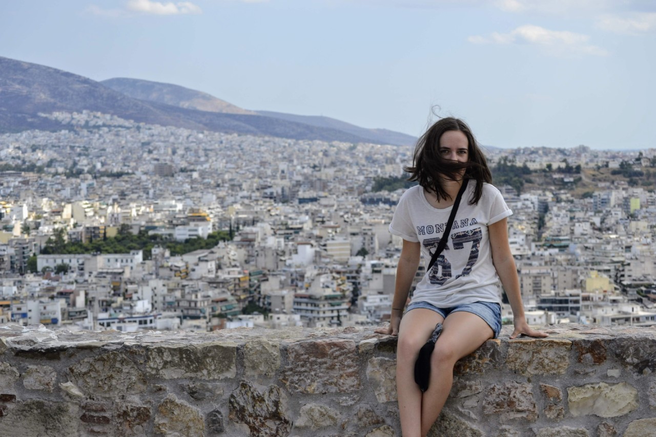 Eu e uma vista sobre Atenas.JPG