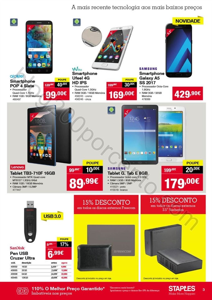 Antevisão Folheto STAPLES Promoções de 3 a 9 ma