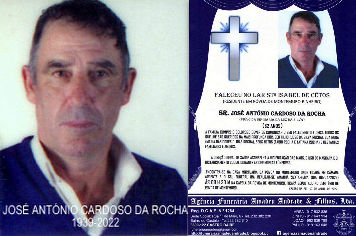 FOTO RIP DE JOSÉ ANTÓNIO CARDOSO DA ROCHA -82 AN