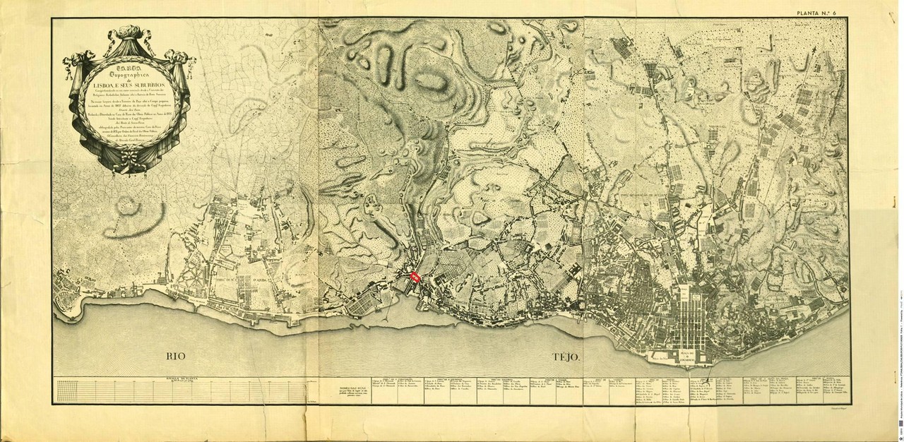 Planta topográfica de Lisboa e seus subúrbios, 1