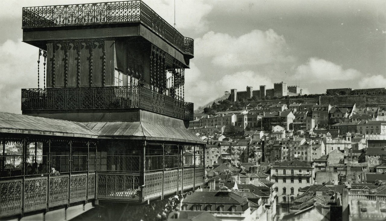 Elevador de Santa Justa, parte superior e panorâm