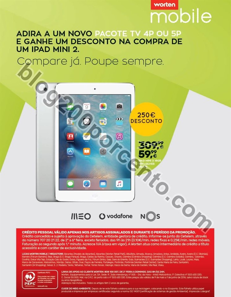 Antevisão Folheto WORTEN Mobile promoções de 9 
